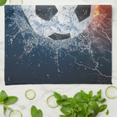 Sierkussen van ontvlammend Football/Voetbal Theedoek (Gevouwen)