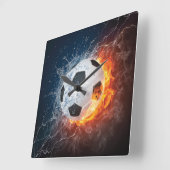 Sierkussen van ontvlammend Football/Voetbal Vierkante Klok (Hoek)