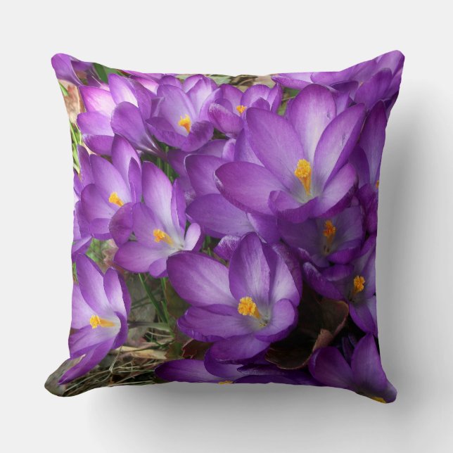 Sierkussen van paarse bloemen (Voorkant)