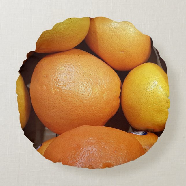 Sierkussen van pompelmoes rond kussen (Voorkant)