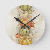 Sierkussen van pompoenen ronde klok (Voorkant)