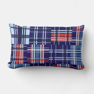 Sierkussen van Red, White en Navy Blue Madras Kussen