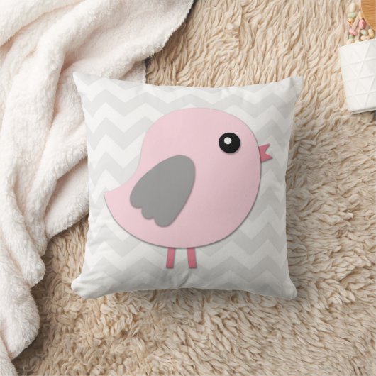 Sierkussen van roze grijze vogelkwekerij (Deken)