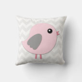 Sierkussen van roze grijze vogelkwekerij (Achterkant)