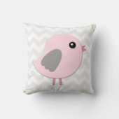 Sierkussen van roze grijze vogelkwekerij (Voorkant)