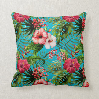 Sierkussen van tropische vlammen en palmbomen