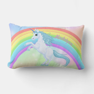 Sierkussen van Unicorn en regenboog Kussen