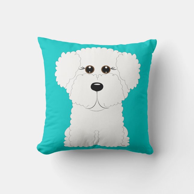 Sierkussen van Whimsical en Cute Bichon Frise (Voorkant)