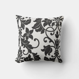 Sierkussen van zwarte en witte Floral