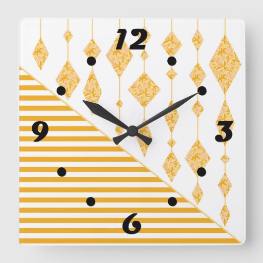 Sierkussen Vierkante Klok (Voorkant)