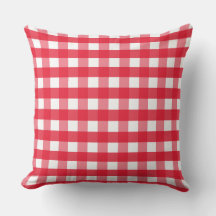 Sierkussen voor Bright Red en White Gingham Countr