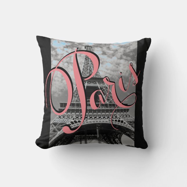 Sierkussen voor de Eiffeltoren in Parijs (zwart-wi (Voorkant)