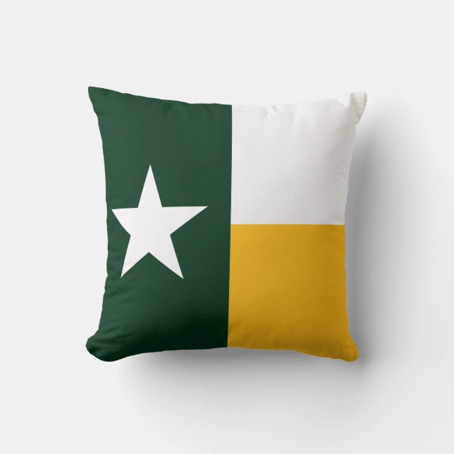 Sierkussen voor groene en gouden Texas-vlag (Voorkant)