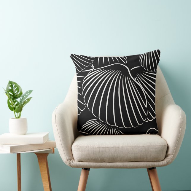 Sierkussen voor hedendaags zwart-wit-zeeschok (Stoel)