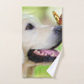Sierkussen voor labrador en vlinder bad handdoek (Handdoek)