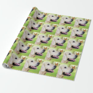 Sierkussen voor labrador en vlinder cadeaupapier