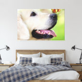 Sierkussen voor labrador en vlinder canvas afdruk (Insitu (Slaapkamer))