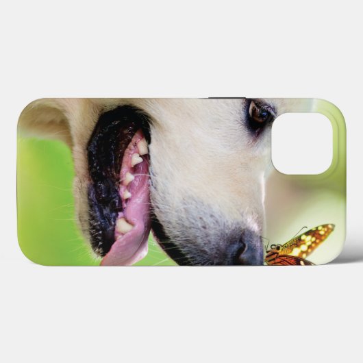 Sierkussen voor labrador en vlinder Case-Mate iPhone case (Achterkant (horizontaal))