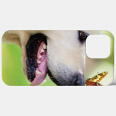 Sierkussen voor labrador en vlinder Case-Mate iPhone case (Achterkant (horizontaal))