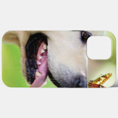 Sierkussen voor labrador en vlinder Case-Mate iPhone case (Achterkant (horizontaal))