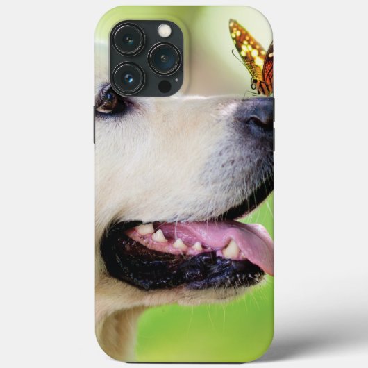 Sierkussen voor labrador en vlinder Case-Mate iPhone case (Achterkant)