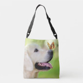 Sierkussen voor labrador en vlinder crossbody tas (Achterkant)