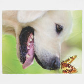 Sierkussen voor labrador en vlinder fleece deken (Voorkant (Horizontaal))