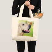 Sierkussen voor labrador en vlinder grote tote bag (Voorkant (product))