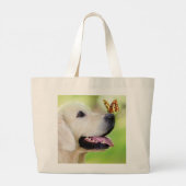 Sierkussen voor labrador en vlinder grote tote bag (Achterkant)
