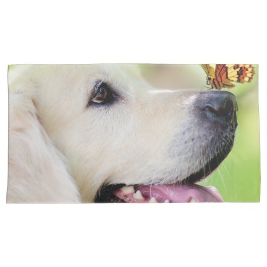 Sierkussen voor labrador en vlinder kussensloop (Voorkant-Rechts)