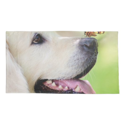 Sierkussen voor labrador en vlinder kussensloop (Achterkant-Links)