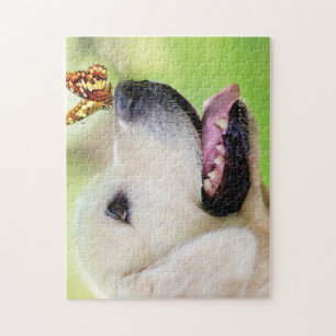 Sierkussen voor labrador en vlinder legpuzzel