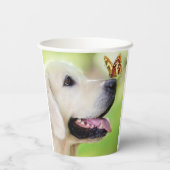 Sierkussen voor labrador en vlinder papieren bekers (Achterkant)