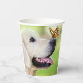 Sierkussen voor labrador en vlinder papieren bekers (Voorkant)