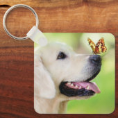 Sierkussen voor labrador en vlinder sleutelhanger (Voorkant)