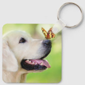 Sierkussen voor labrador en vlinder sleutelhanger (Achterkant)