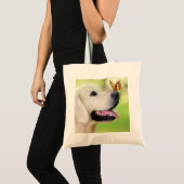 Sierkussen voor labrador en vlinder tote bag (Voorkant (product))