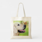 Sierkussen voor labrador en vlinder tote bag (Achterkant)