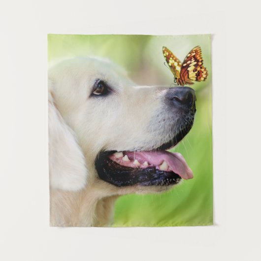 Sierkussen voor labrador en vlinder wandkleed (Voorkant)