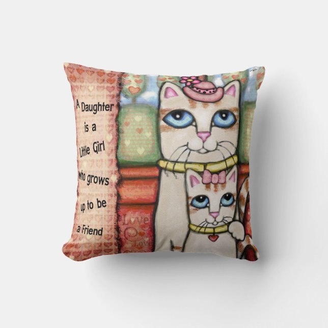 Sierkussen voor moeder- en dochterkattenliefde (Voorkant)