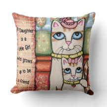 Sierkussen voor moeder- en dochterkattenliefde