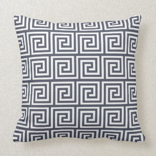 Sierkussen voor Navy and White Greek Key Pattern