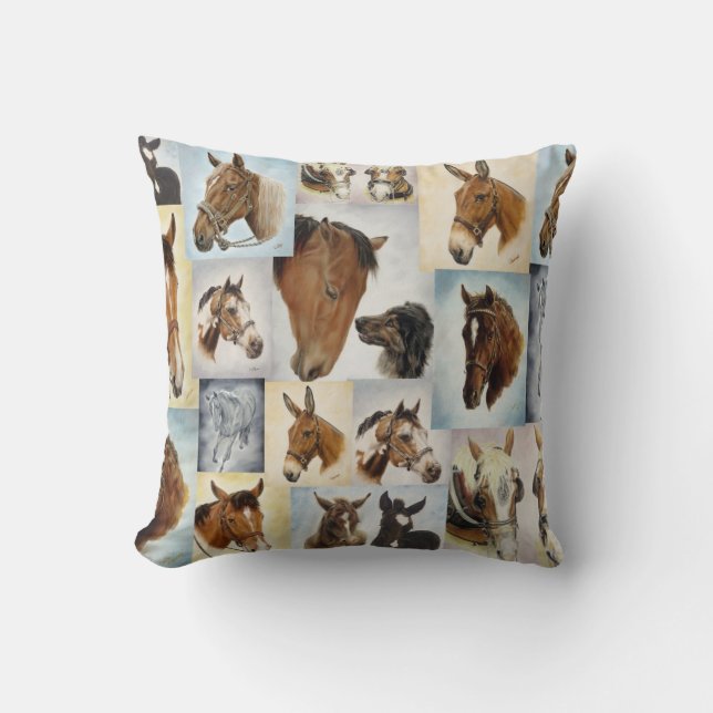 Sierkussen voor paardencollage (Voorkant)