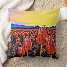 Sierkussen voor rode tulpvelverf