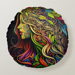 Sierkussen voor tuinvrouwen rond (16 inch) rond kussen