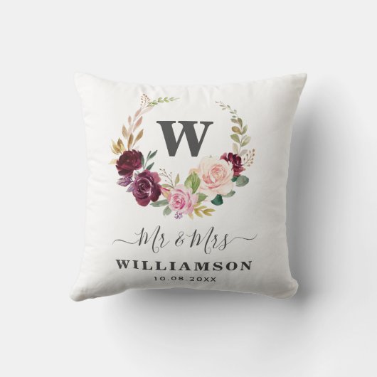 Sierkussen voor tweeledig bloemetjeshuwelijk (Achterkant)