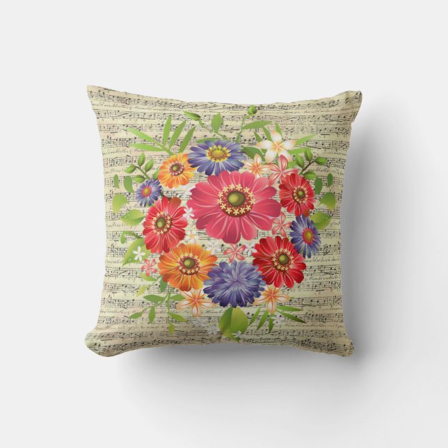 Sierkussen voor ventilatorvelmuziek 16 x 16 inch (Voorkant)