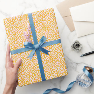 Sierkussen Wit geel abstract luipaard print Cadeaupapier