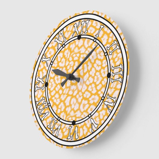 Sierkussen Wit geel abstract luipaard print Grote Klok (Hoek)