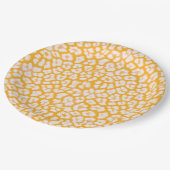 Sierkussen Wit geel abstract luipaard print Papieren Bordje (Gekanteld)